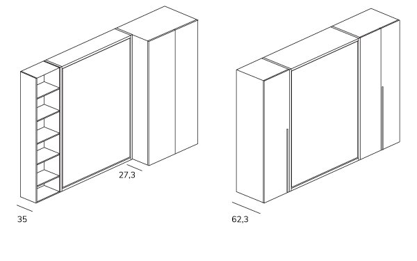 Wandbed Combinatie kast tech C BedHabits